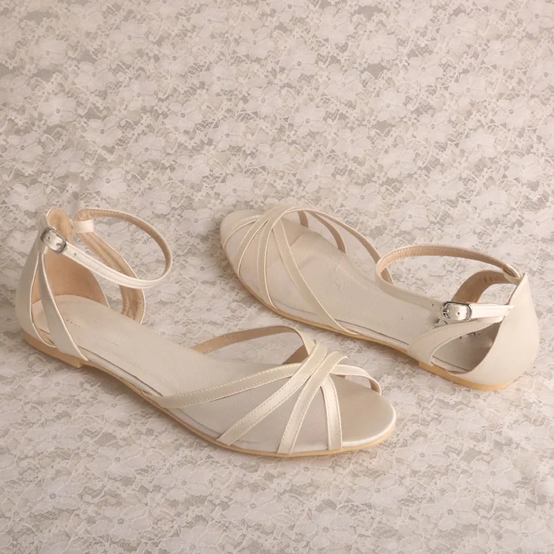 (23 Colors) Ivory White Flats for Women Wedding