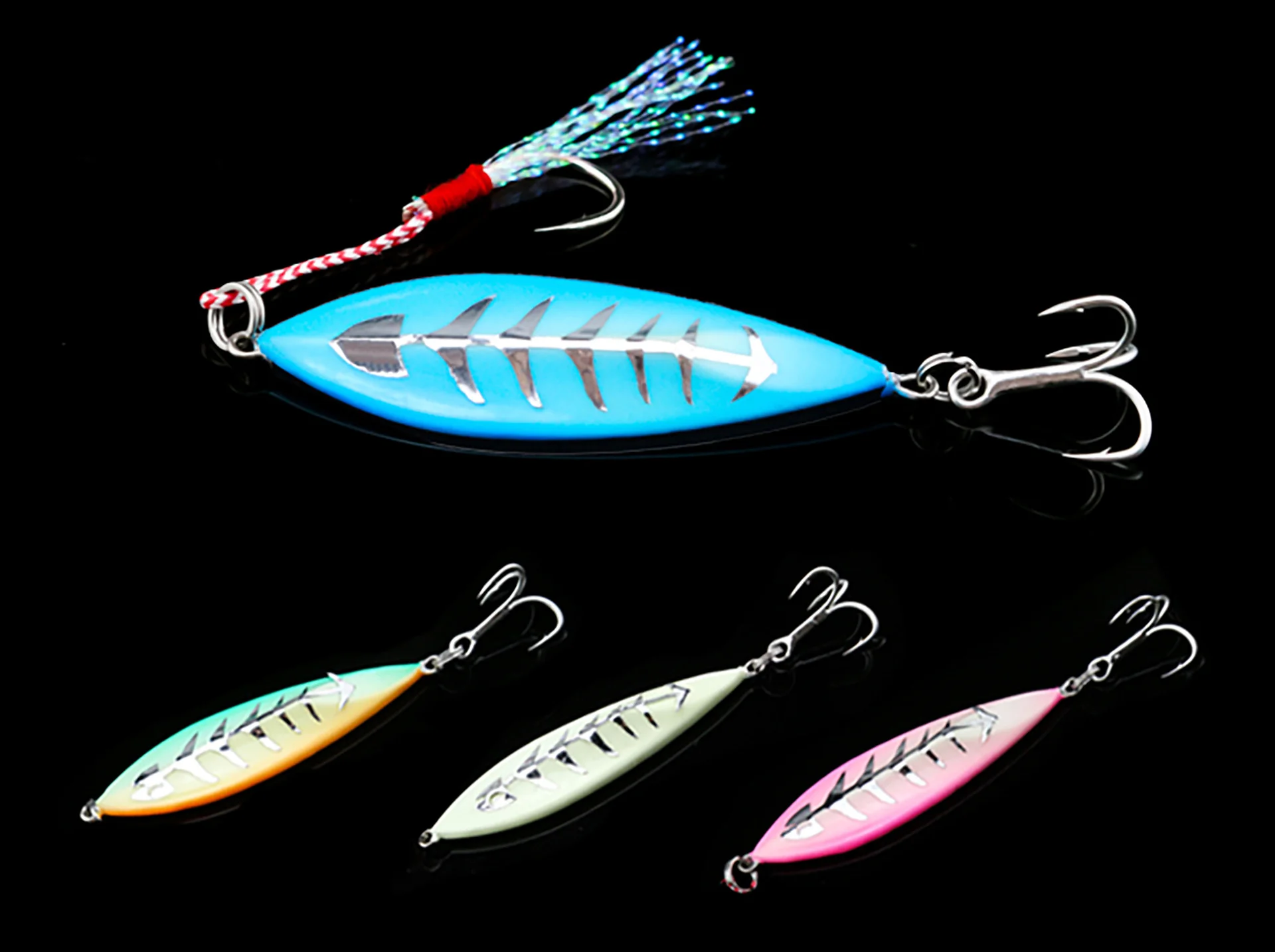  Рыболовные приманки в соленой воде с медленным шагом для троллинга воды светящиеся джиги