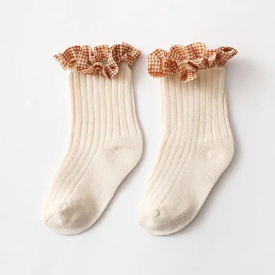 
1-8Years spring summer new girls lace socks lace princess baby loose mouth socks baby cotton socks 