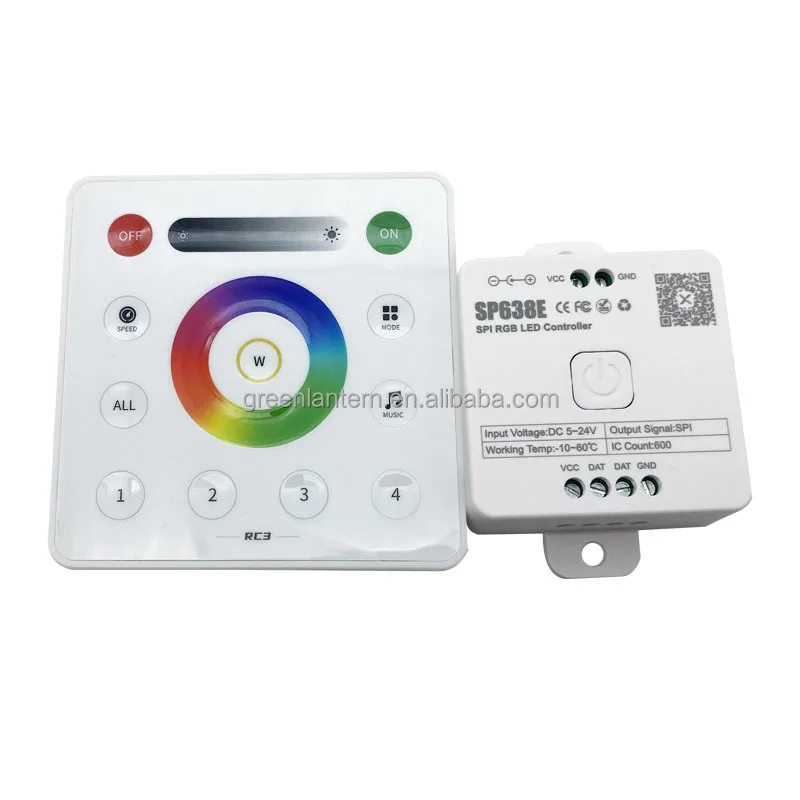 600 Pixel SPI LED Controller App 2.4G Remote Control WS2811 WS2812B Addressable RGB LED Sync Group Music Controller 5-24V SP638E