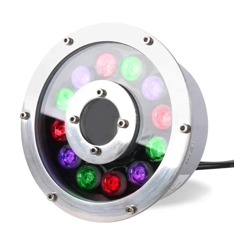 
CE ROHS stainless steel IP68 waterproof DC24v 6W led rgb fountain light for business plaza Fountain lighting 