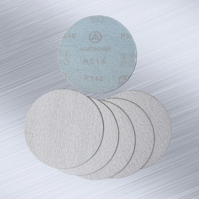 5 inch no holes white Sandpaper flocking disc sandpaper Manufacturer Direct sanding paper