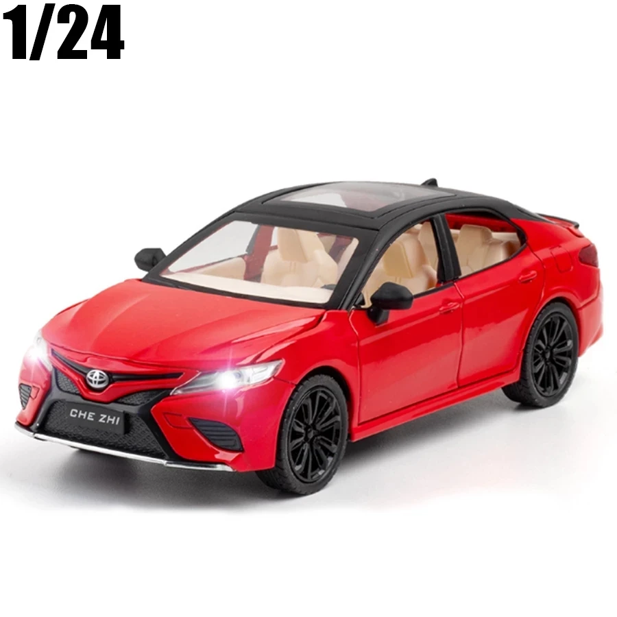 1:24 Toyota camry die cast car model toy for kids 20.5cm pull back simulation alloy car With Sound/Light