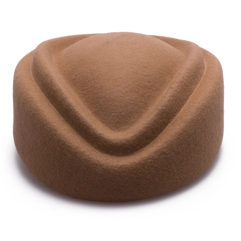 Берет женский фетровый из натуральной шерсти, шляпка стюардесс с отделением для головы, фетровая шапка пневматическая, основа для глазури