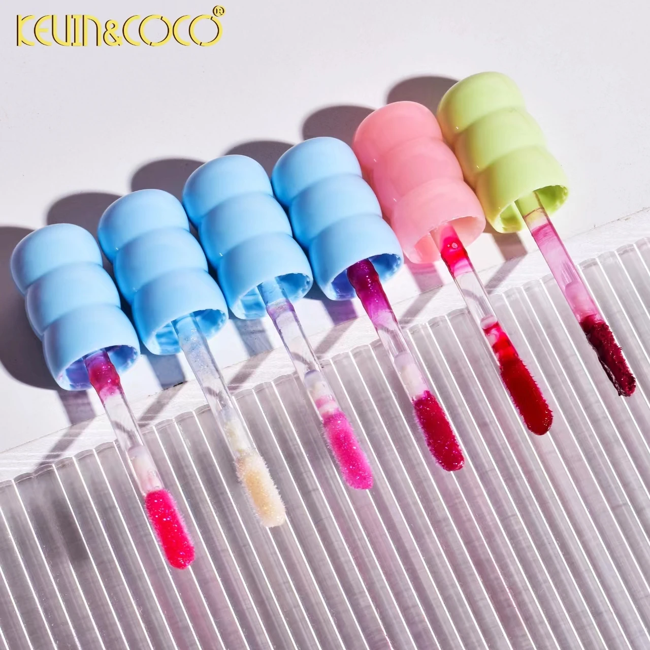 Wholesale kevin coc lip plumper gloss Cosmetics Shiny glitter Vegan Private Label Lip gloss container makeup Vendor