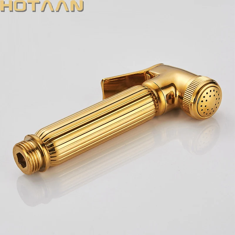 Handheld Gold Plated Toilet Bidet Sprayer Zinc Alloy Hand Bidet Faucet for Bathroom Hand Sprayer Shower Head Self Cleaning