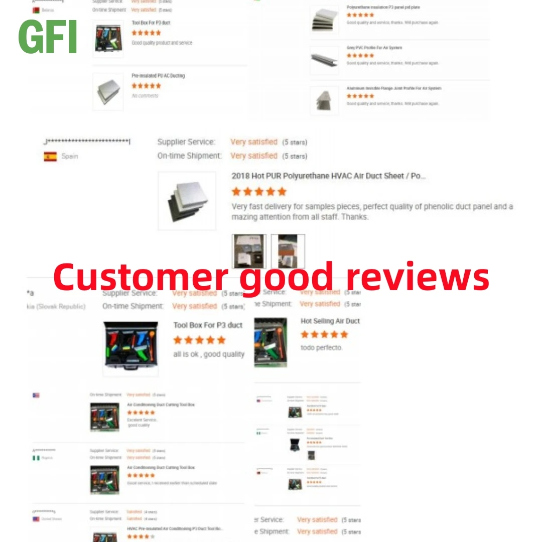 Cheap Factory Price HVAC PIR Foam Insulation Duct Panel P3 PU Air Duct Insulated Panel with AL Foil