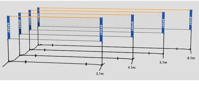 High Quality Portable Badminton Volleyball Beach Soccer Lawn Tennis Nets Set Outdoor Stand Pole Post With Carry Bag