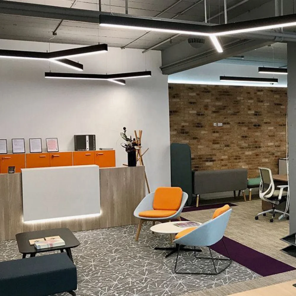 Zhongshan tri-proof light corner module black white aluminum color 30w/m customized linear light manufacturer