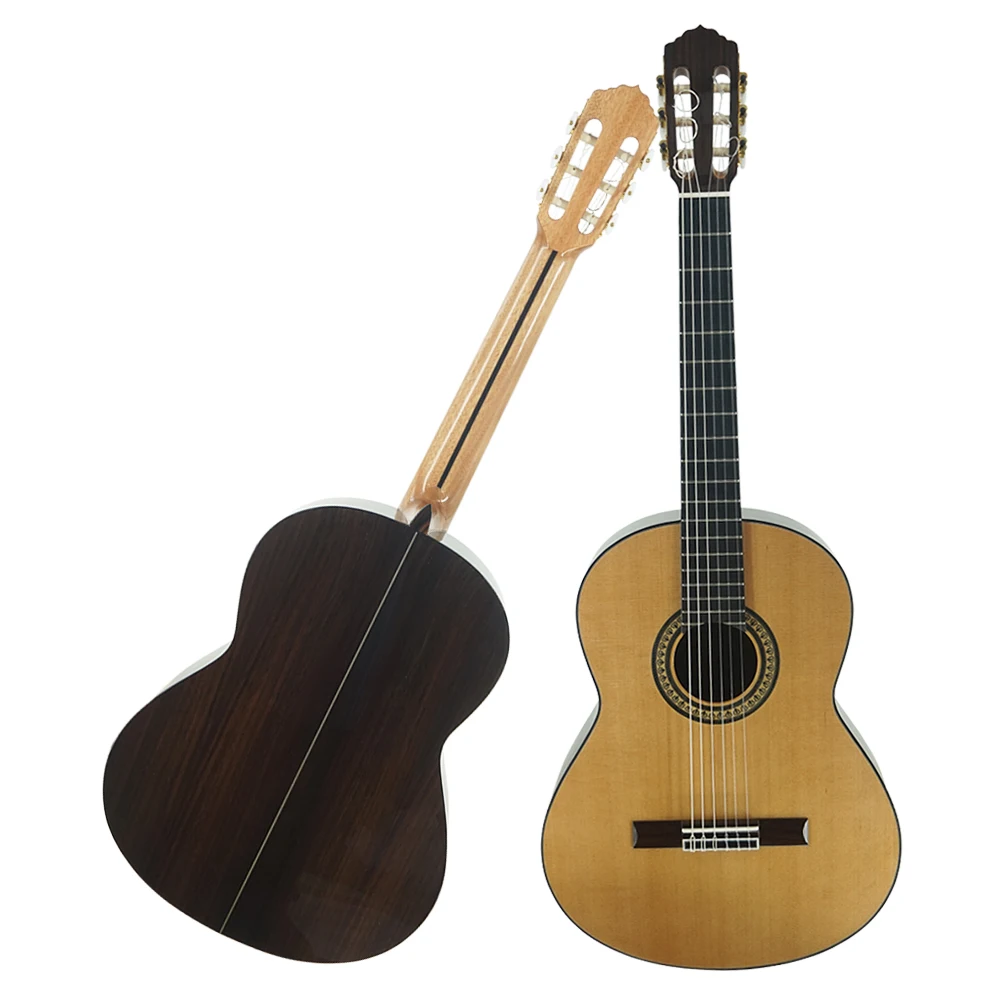 Aiersi high quality solid cedar top glossy vintage Spanish classic guitar for sale