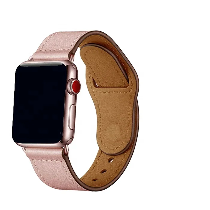 
Высококачественный кожаный ремешок с кнопкой-защелкой для Apple Watch, ремешок для замены ремешка 