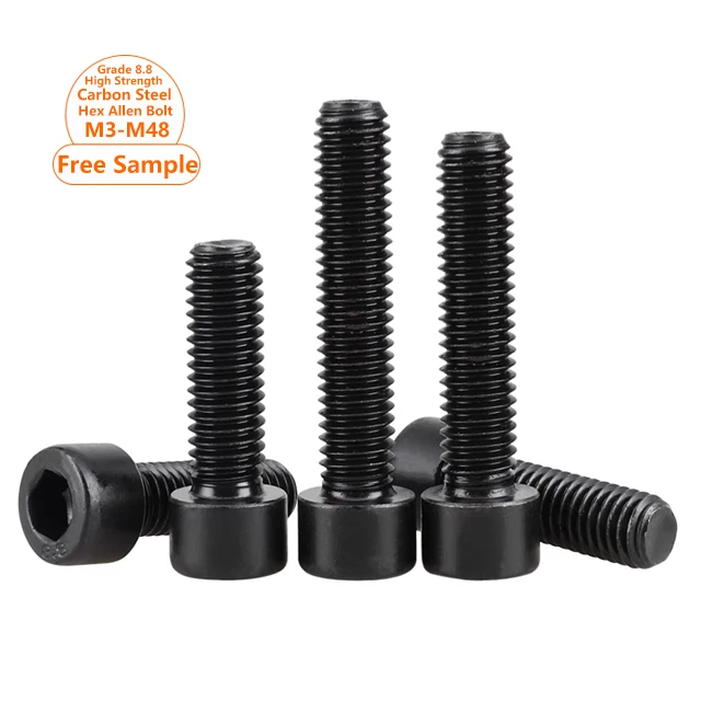 Grade 12.9 8.8 Black Colored M2 M3 M4 M5 M6 M8 M10 M12 M14 M16 M18 M20 M24 Full Thread Hex Socket Head Cap Screw Allen Key Bolt