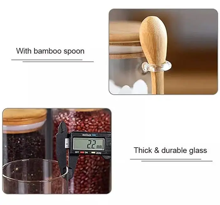 Лидер продаж стеклянная банка IKOO с широким горловым горлом боросиликатная кухонная для хранения набор стеклянных банок из боросиликатного материала кухни