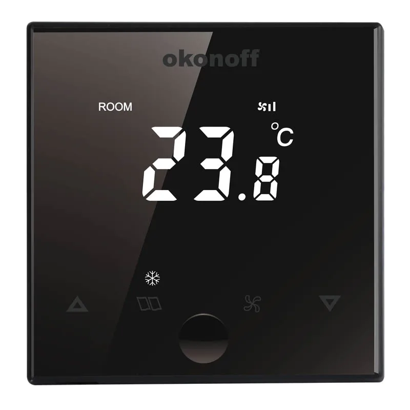 okonoff X7-T touch screen 2 pipe air conditioning fan coil fcu  cold room thermostat