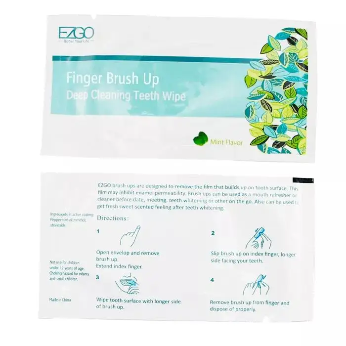 Easy Use Oral Brush Up Clean teeth cleaning wipes pet dental finger wipes Deep Cleaning Teeth Wipe