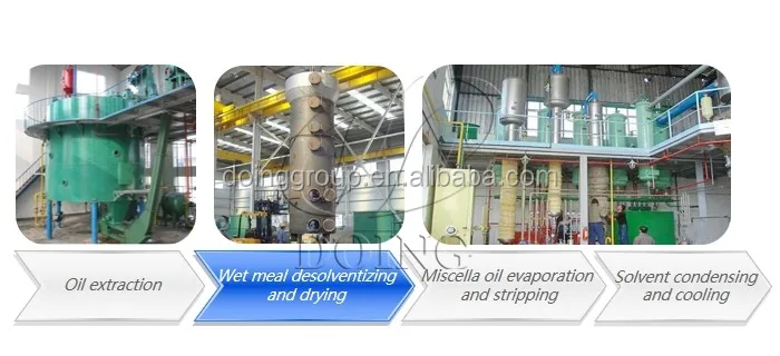 200 tons per day soybean oil processing plant contains pretreatment machineries and solvent extraction equipment
