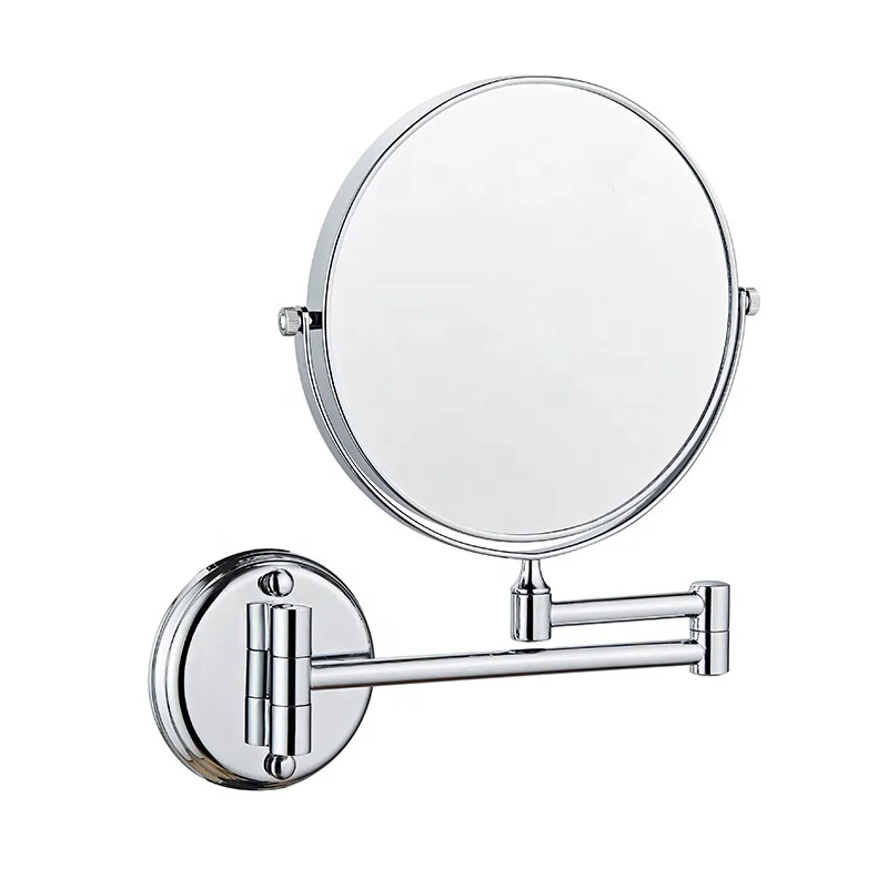 Modern Chrome Vanity Mirror Wall Mounted Swivel Wall Mirror Wall Adjustable Mirror For Hotels