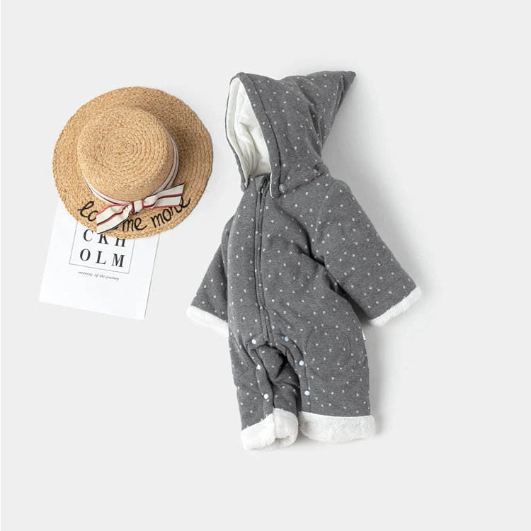 ChuchuPuff winter cute hooded kids jumpsuits newborn baby clothes jumpsuits
