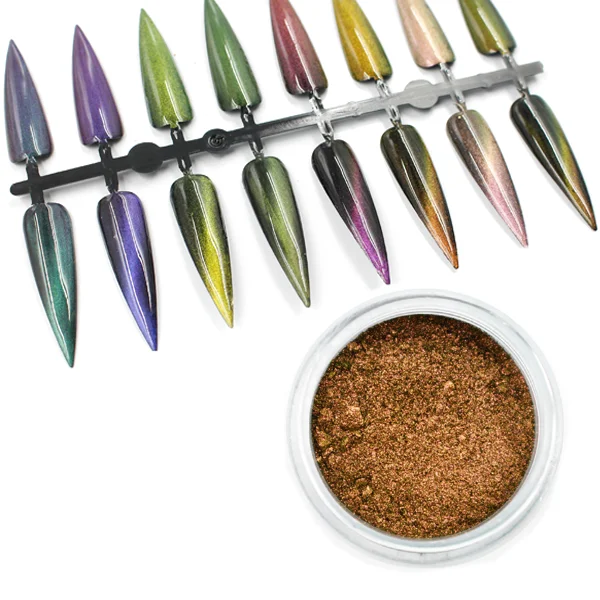 Kolortek Private Label Nail Art Powder Magnetic Pigment Powder Color Shift Chameleon 3D Cat Eye Pigments