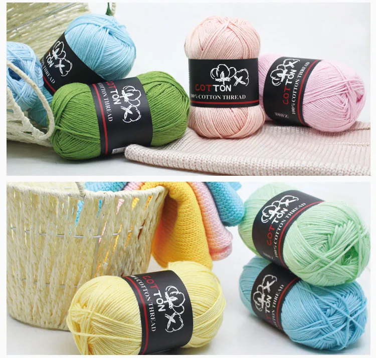 pure 100% cotton yarn 8 ply stock 1mm knitting sweater recycled dyed yarn supplier