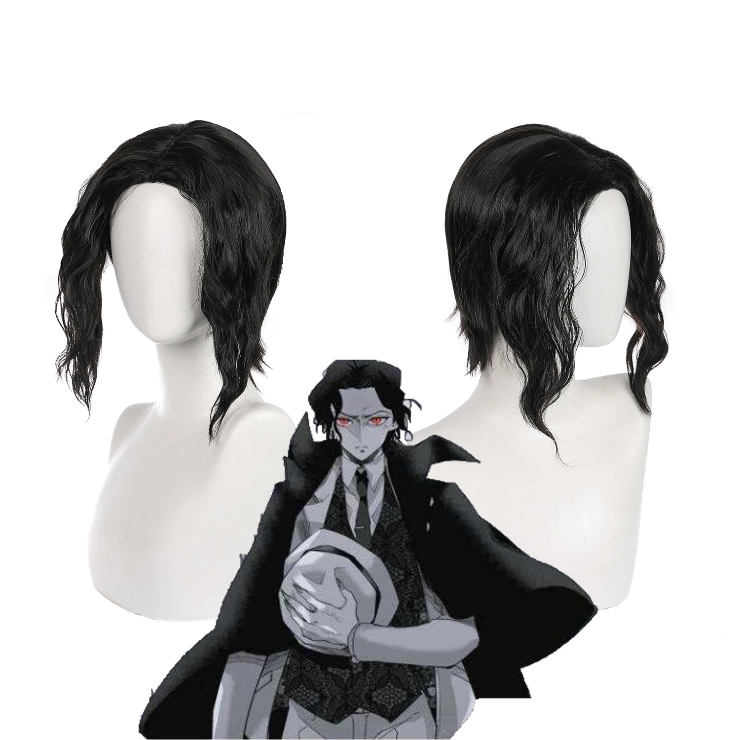 
Парики Kibutsuji Muzan для косплея, для любителей Хэллоуина, рассекающий демонов, Бесплатная упаковка 