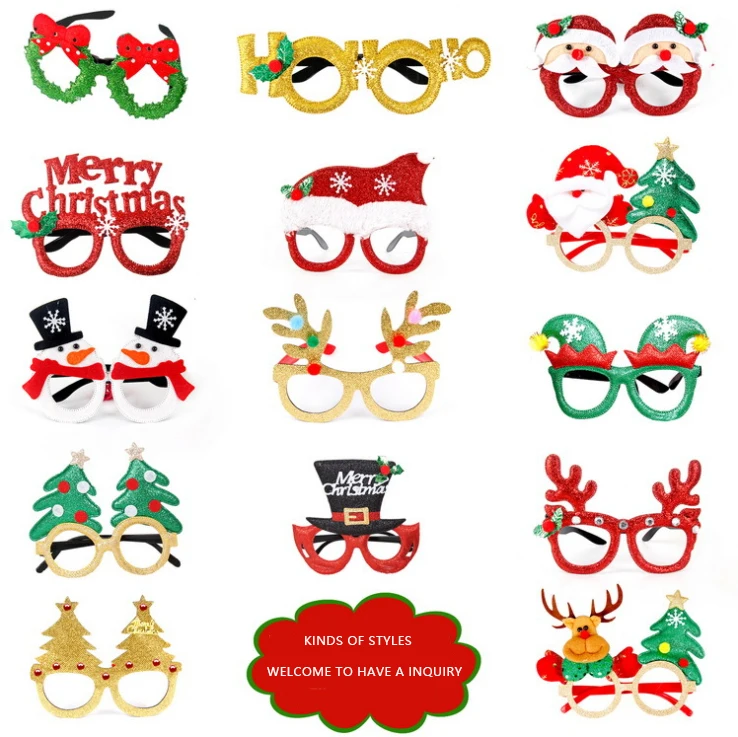 SDYJ Promotional Festival Colorful Kids Children New Year Decoration Party Decorated Eyeglass Christmas Glasses