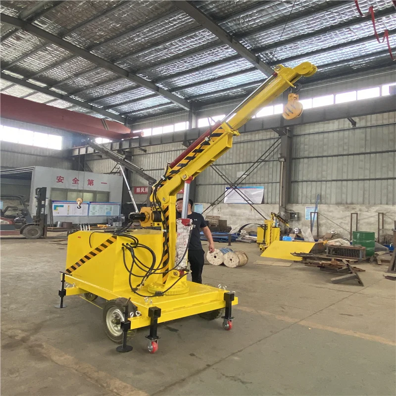 Workshop factory mobile hydraulic rotary support electric small crane 1 ton 2 tons to promote the handling warehouse crane