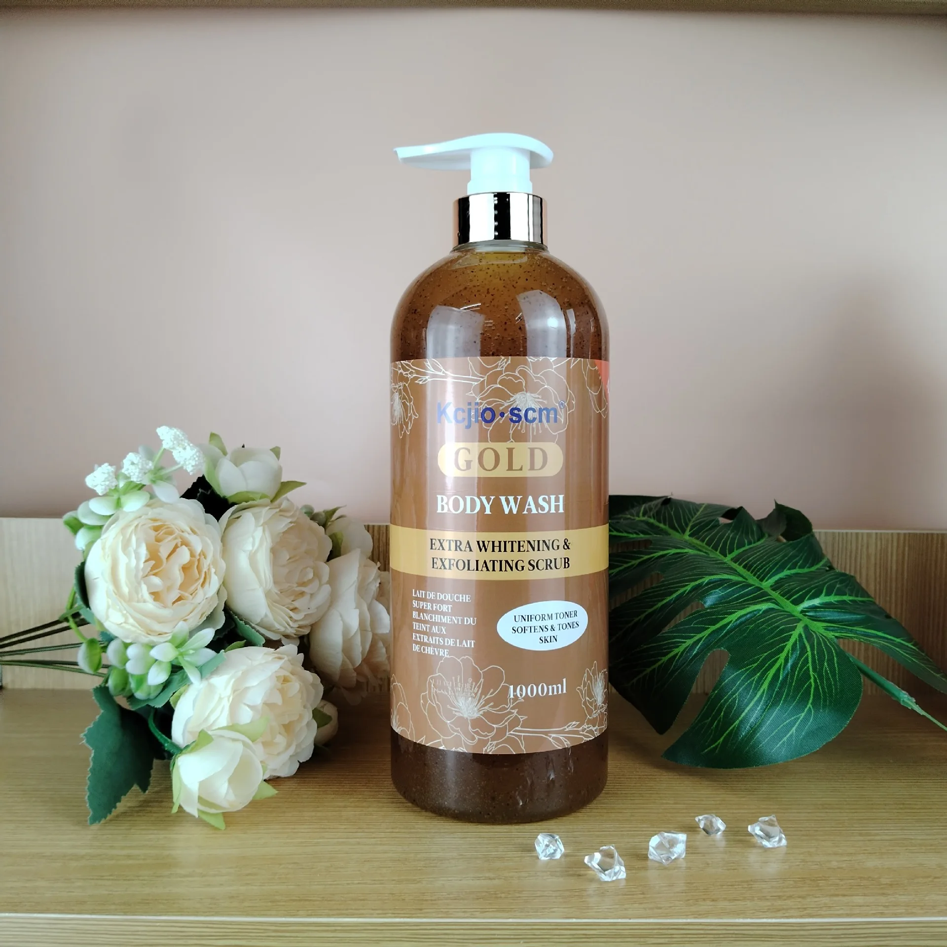 Wholesale High-Quality 1000 ml Plant Essence Shower Gel Whitening Moisturize Skin Hydrating hyaluronie Acids Body Wash
