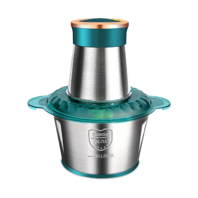 Double Speed Regulation Electric Meat Grinder Blender 2L Stainless Steel Electric Food Chopper