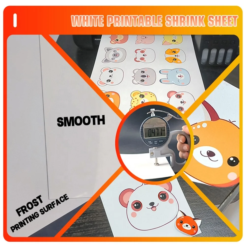 Shrinky Pvc Clear Sheets Films Jewelry Peintable Wrapping White Label Sleeve Keychain Printable Pet And Printable Shrink Paper