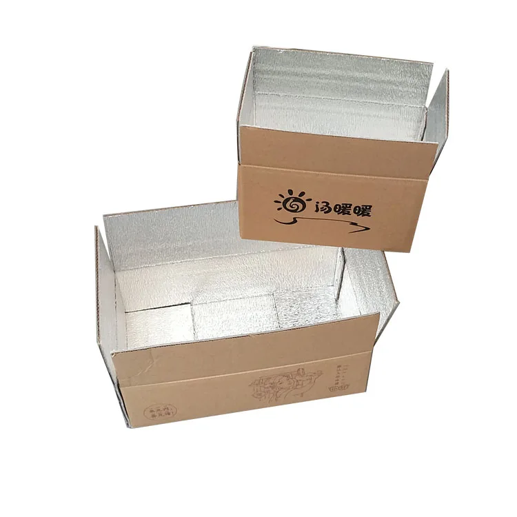 
Aluminum Foil Liner Insulated Cooler Thermal Cardboard Food Delivery Box 