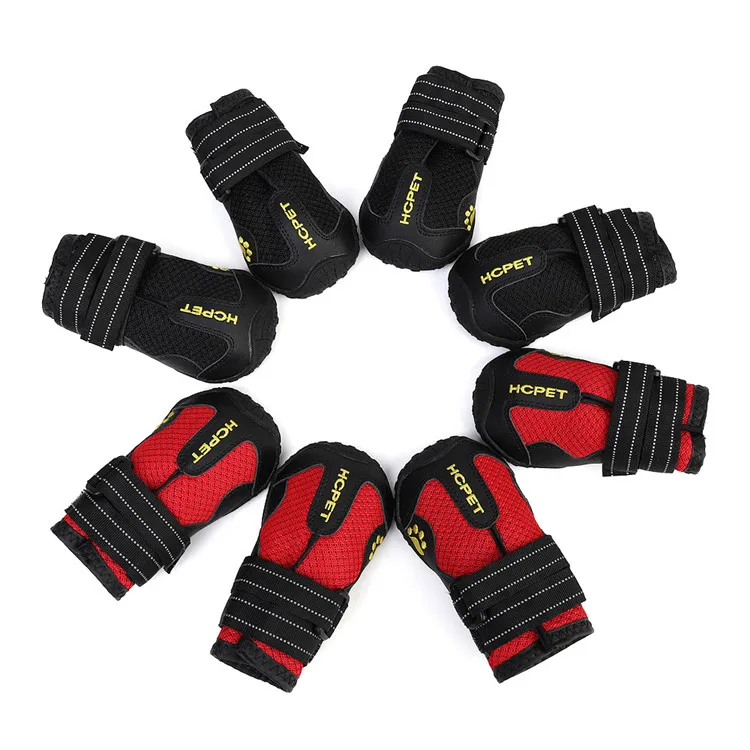 China Low MOQ Wholesale Cute Breathable Outdoor Non-slip Dog Boots Dog Shoes With Reflective Strips