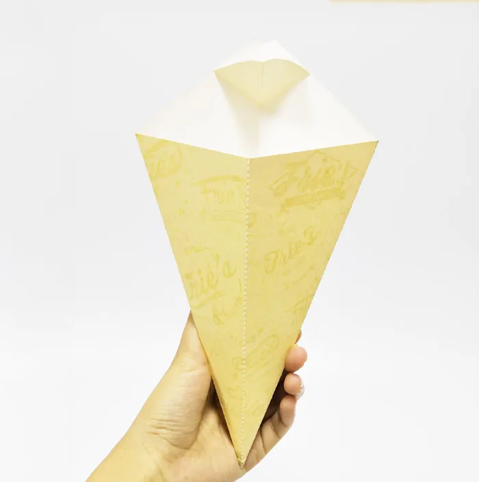 french fries plain container custom printing logo paper packaging french fries cup waffle container with yoghurt