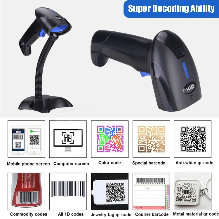 Qr Code Scanner High Speed 1d 2d Barcode Scanner Usb Barcode Reader excellent decoding ability