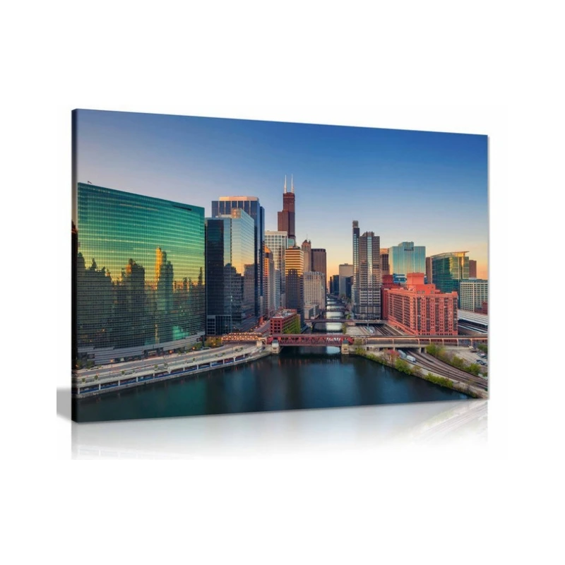 Boston Skyline Canvas Wall Art Picture Print Home Decor with inner frame city landscape painting art poster