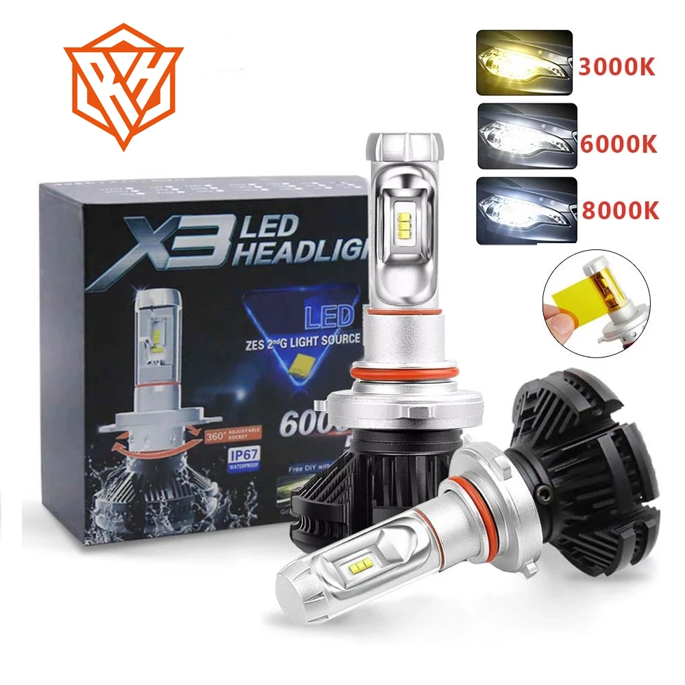 
X3 LED headlights high power LED headlights H7 H4 H11 50W bright car led headlihts bulb 