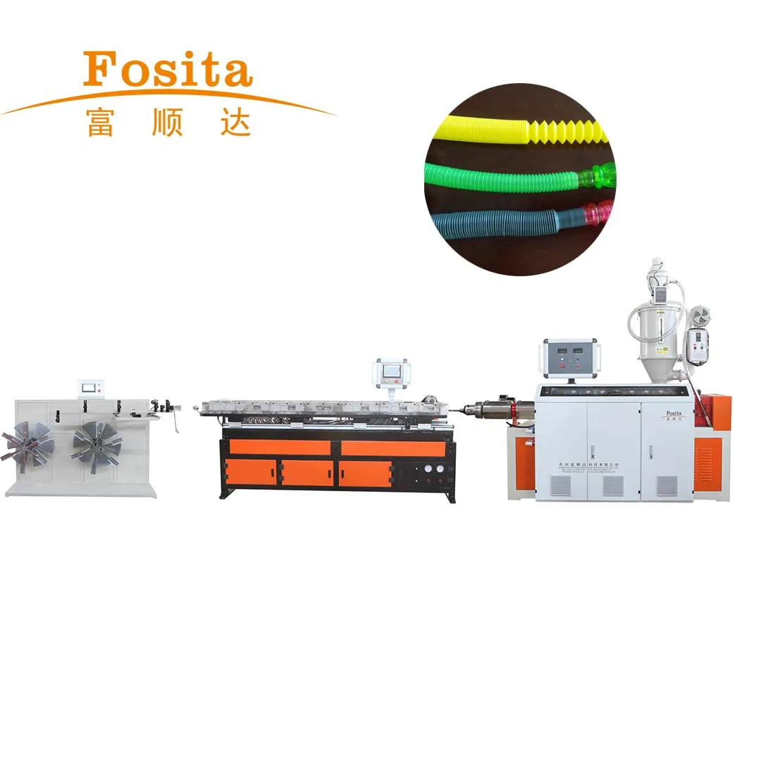 Fosita Automatic High Speed PP PE Plastic Shisha Hookah Hose Corrugated Pipe Making Production Machine