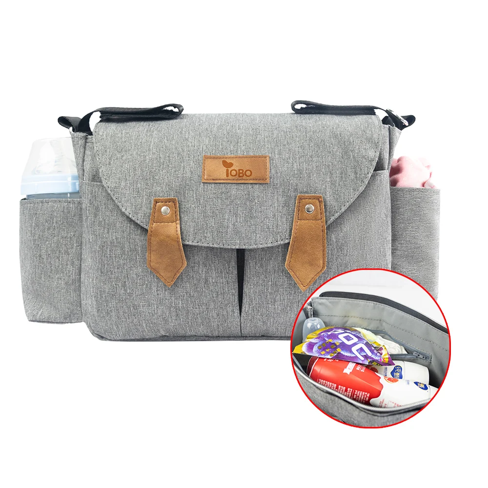 2022 Hot Sale oxford Large Capacity travel storage bag baby stroller organizer with Hanging cup holder