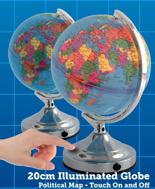 Touch lamp Globe With Metal Stand Desktop Illuminated World Globe with Lighting