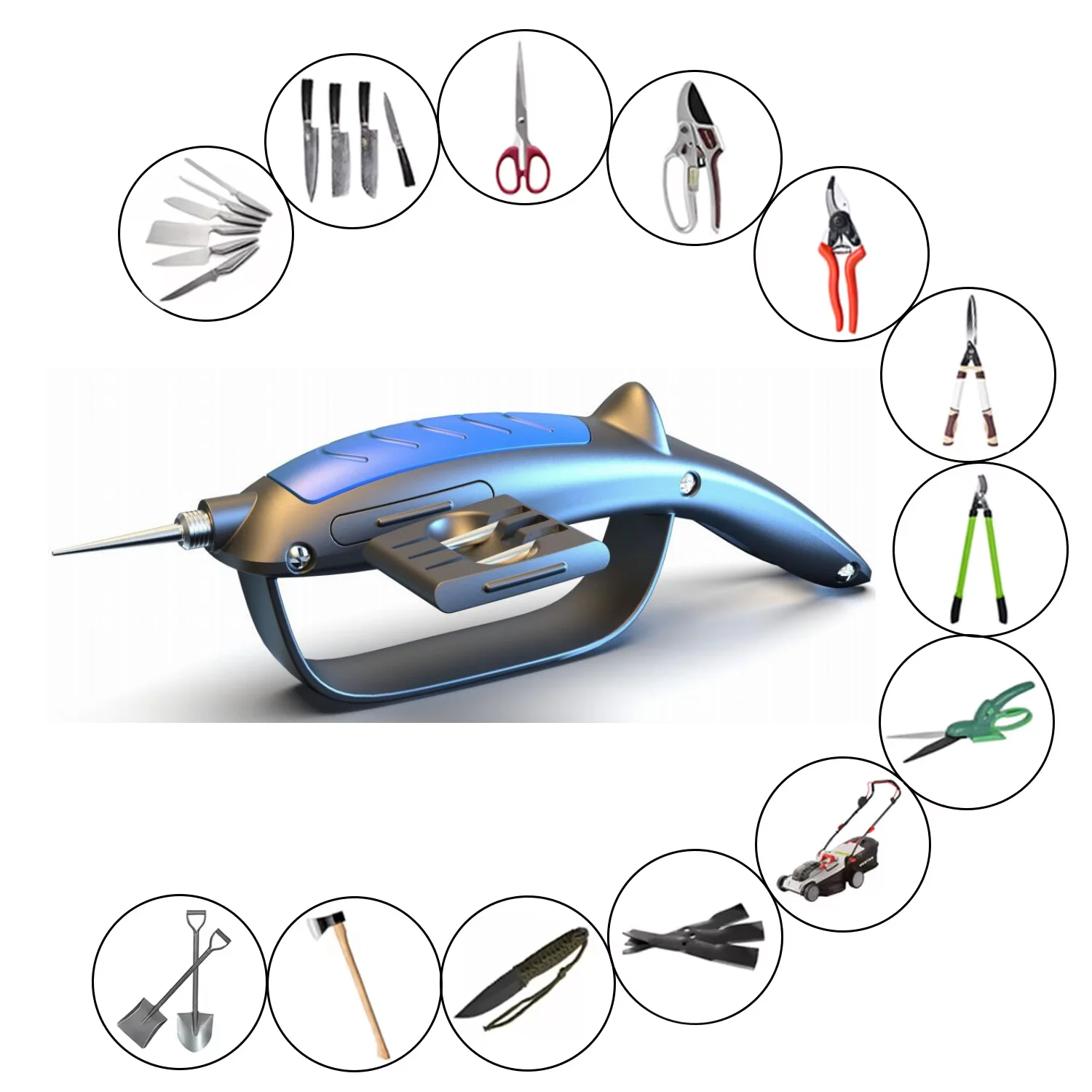 2024 Creative Multi-function Tungsten Carbide blade Professional garden tool pruner sharpener kitchen knife sharpener