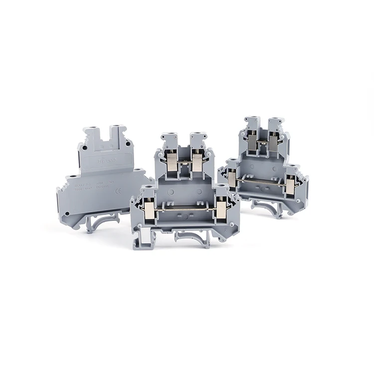 UKK 5 24-12 AWG 0.2-4mm Double Level Feed Through Screw Type Panel Mounted screw Wiring Din Rail DIN Rail Terminal Blocks