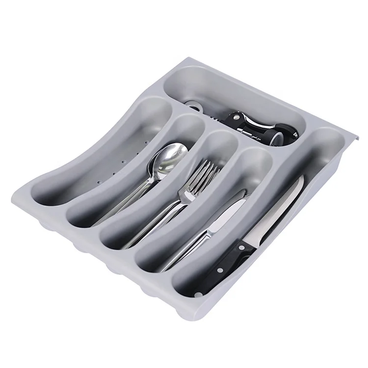 High Quality Food Contact Safe Plastic Kitchen Accessories Drawer Organizer Utensil Holder