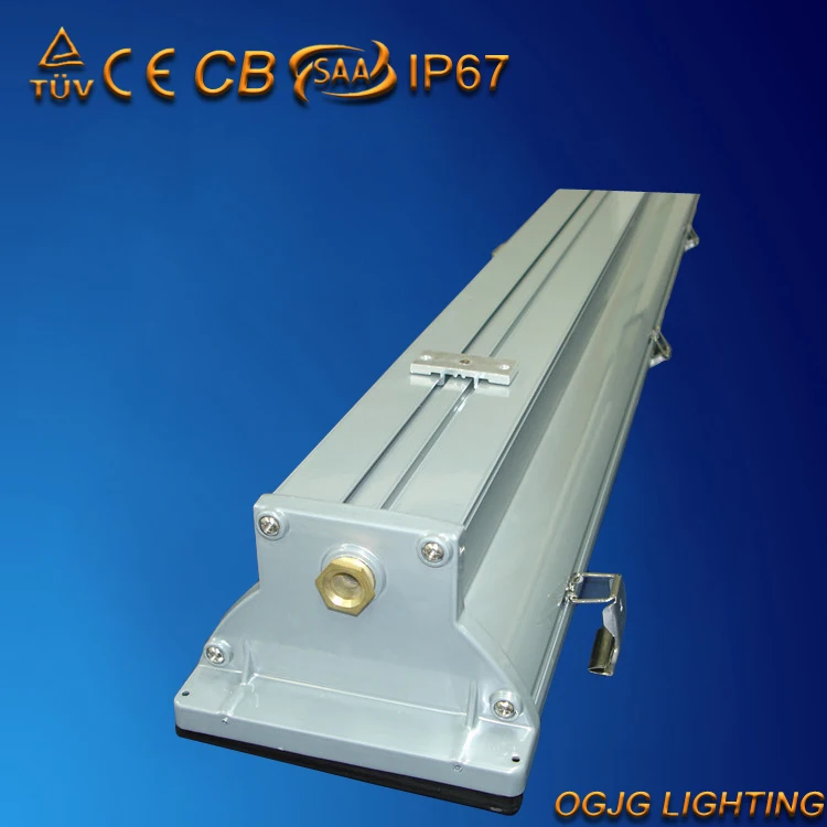 OGJG single double t5 t8 fluorescent tube lights LED vapor tight fixture 2x36w IP67 waterproof tri-proof light