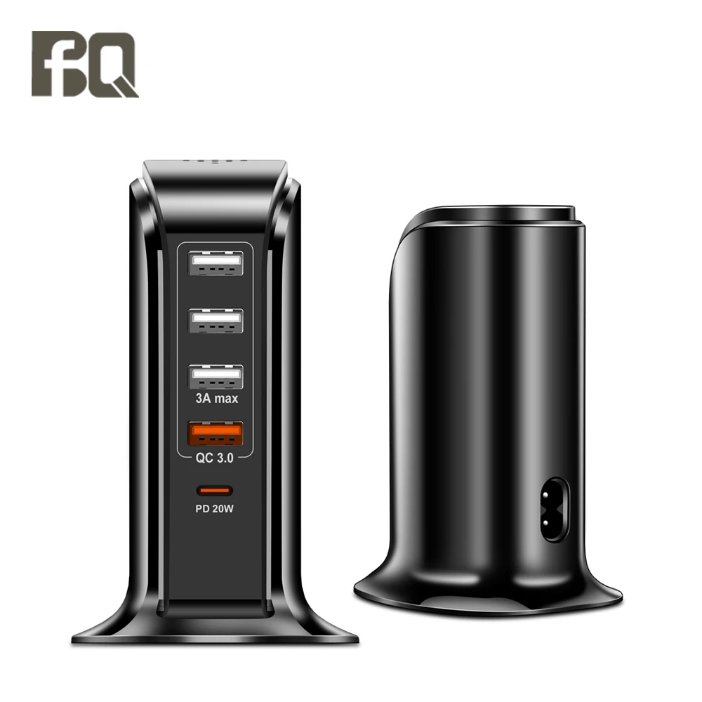 20W USB Wall Charger Universal 5 Port Multi USB AC Adapter 5V 3A Travel Charger for iPhone 20W USB C PD Charger Phone Charge HUB