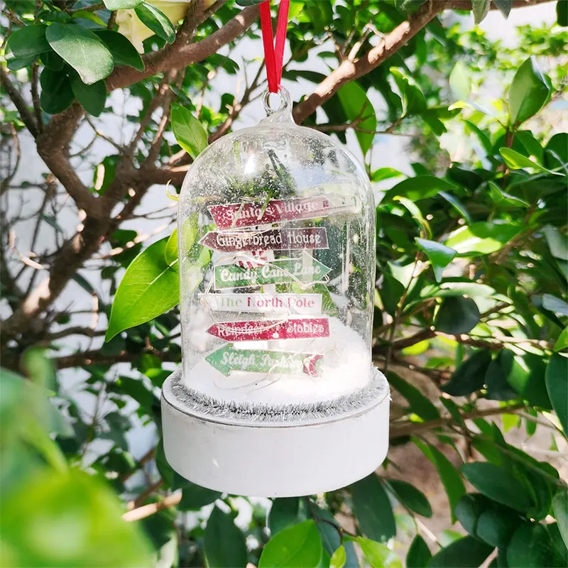 LED luminescence Santa Claus House Elk  christmas dome Resin base Bell jar tabletop Lantern Home Lamp Decoration