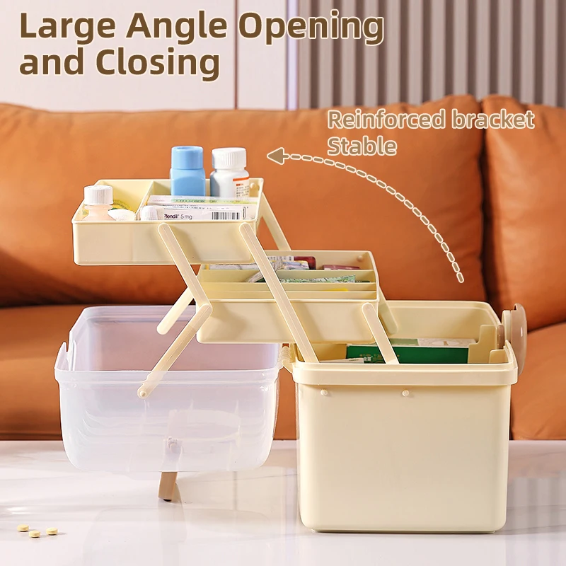 Home storage & organization Plastic First Aid Kit Organizer Makeup Storage Boxes Pill Case Medicine Containers with Lock