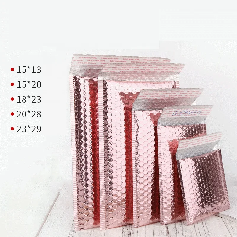 China suppliers cheap Rose gold Bubble envelope bag Outer aluminum foil luxury bubble bag