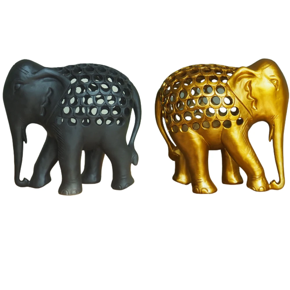 High Quality Resin Elephant Sculpture Creative Deco Hollow Out Ornaments Home Decoration Crafts Gift Elephant animal statue
