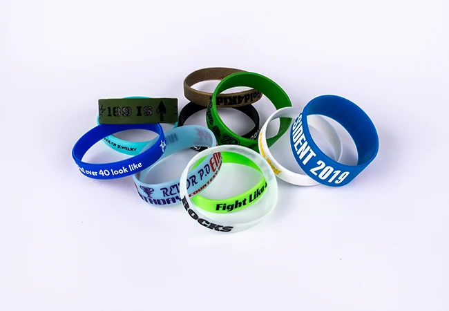 2024 Hot Sale Custom Embossed Debossed Logo Eco-friendly Bracelet Silicone Rubber Wrist Bands For Bracelets Wristbands Wristband