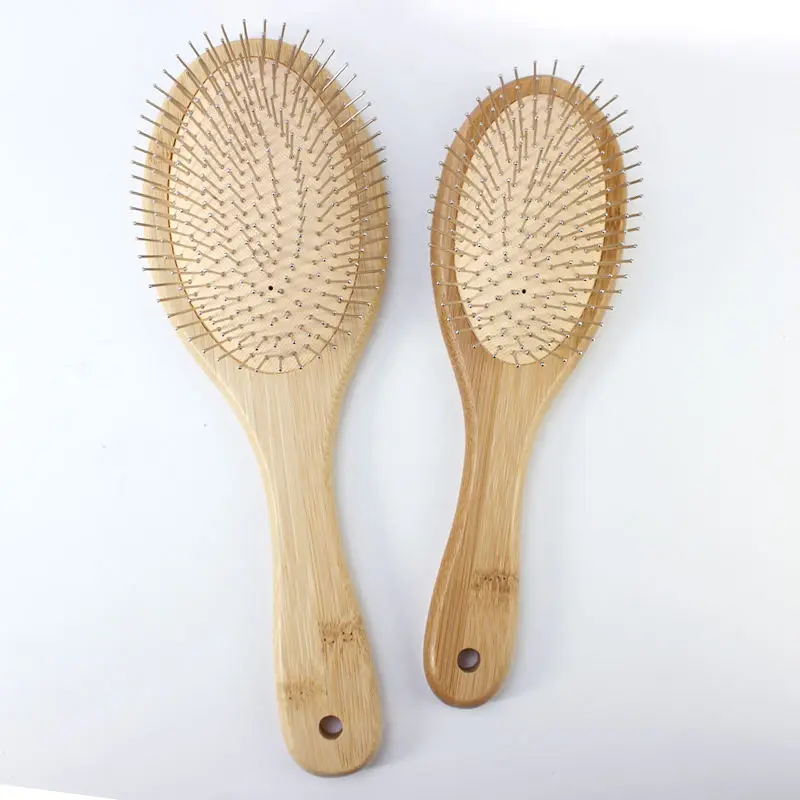 Trending products 2022 bamboo handle hair brush reueable durable comb hair care styling air cushion hairbrush for traveling